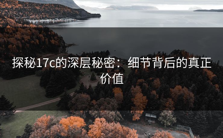 探秘17c的深层秘密：细节背后的真正价值