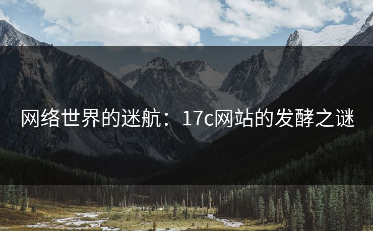 网络世界的迷航：17c网站的发酵之谜