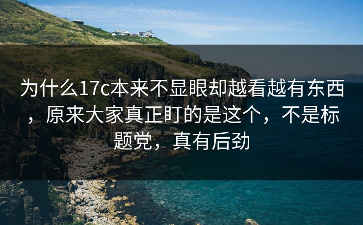 为什么17c本来不显眼却越看越有东西，原来大家真正盯的是这个，不是标题党，真有后劲