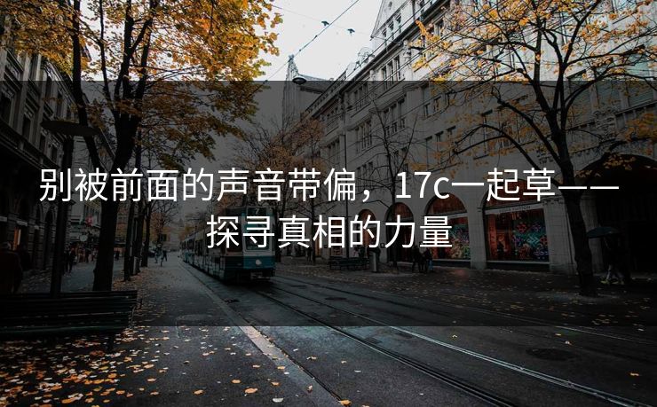 别被前面的声音带偏,<strong>17C</strong>一起草——探寻真相的力量