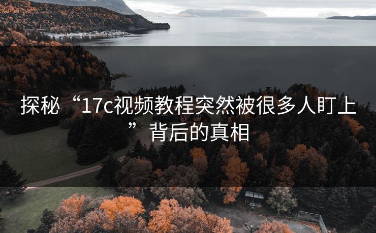 探秘“<strong>17C</strong>视频教程突然被很多人盯上”背后的真相
